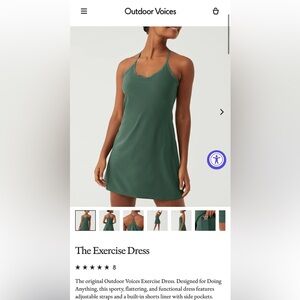 Outdoor Voices -the exercise dress. Green small currently selling for $100